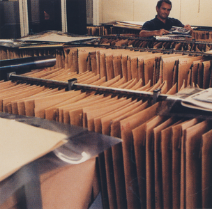 863880 Interieur van een drukkerij in een van de vestigingen van drukkerij Hoonte Holland (Willemstraat) in Wijk C te ...